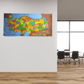 Renkli  Türkiye  Haritası Manyetik Duvar Stickerı 118 * 56 CM