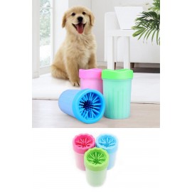 Silikon Jel Fırçalı Kedi Köpek Pati Ayak Yıkama Temizleme Kovası (Küçük)