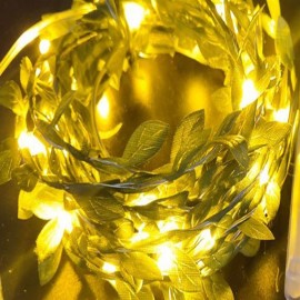 Yapraklı Dekorlu 3 Metre Peri Led Pilli  Işık Yılbaşı Aydınlatma