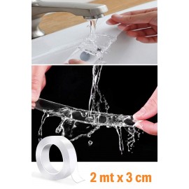  Ultra Güçlü Çift Taraflı 2 mt x 3 cm Çift Taraflı Nano Bant