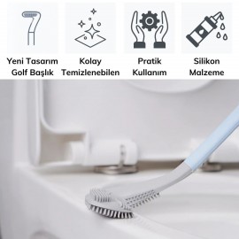 Golf Tasarımlı Silikon WC Klozet Mutfak Temizlik Fırçası Kanca Hediyeli