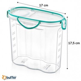 Kilitli Kapaklı Contalı Hava,Su Sıvı Geçirmez 1,7 Litre Erzak Saklama Kabı-SA585