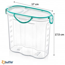 Kilitli Kapaklı Contalı Hava,Su Sıvı Geçirmez 1,7 Litre Erzak Saklama Kabı-SA585