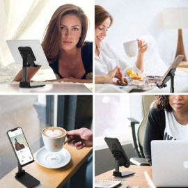 Siyah Aynalı Cep Telefonu Sabitleyici Stand Katlanabilir Ayarlanabilir Telefon Standı