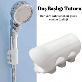 Su Geçirmeyen  Dayanıklı Kancalı Banyo Duş Başlığı Askı Tutucu Silikon Güçlü Vantuz Vakum Aparatı