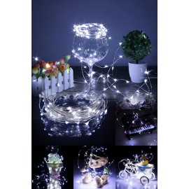 Pilli 5 metre Dekoratif Peri Led Beyaz Aydınlatma Süsleme Lambası