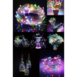 Pilli Renkli Peri Led Işık Dekoratif Aydınlatma 5 Metre RGB Led