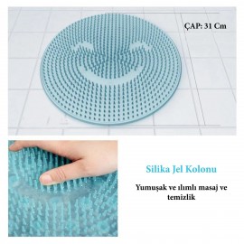 Silikon Fırçalı Banyo Masaj Matı ve  Ayaklar için Topuk Masaj Paspası