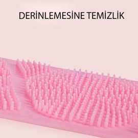 Çift Taraflı Banyo Hamam Lifi Silikon Masajlı Yumuşak Duş Lifi Uzun Ömürlü Hazır Banyo Kesesi