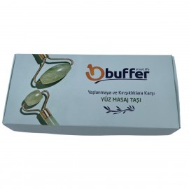 Özel Süngerli Kutusunda Kırılmaz Çift Taraflı 2li Cilt Yüz Masaj Aleti Jade Roller Yeşim Taşı